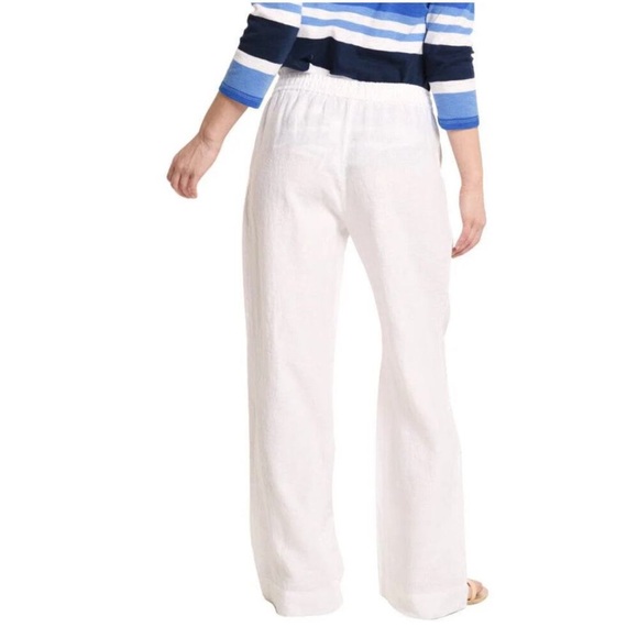 Tommy Bahama White 100% Linen Drawstring Pants EC  Size M - Picture 2 of 12